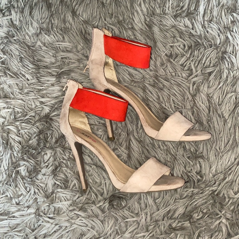 Color Block Ankle Strap Sandal Heels✨